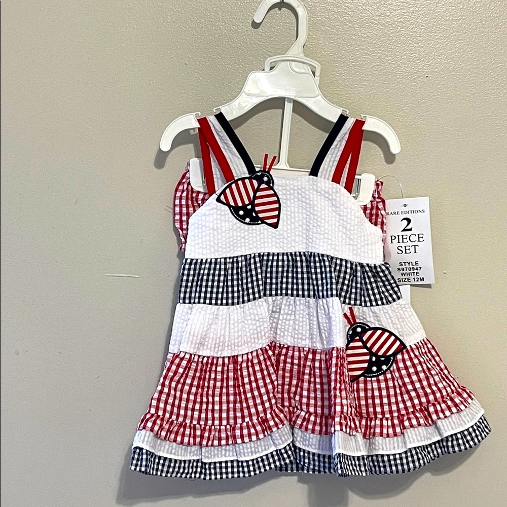 July 4th Lady Bug 12M toddler dress! Perfect for Independence Or Memorial Day!